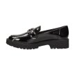 Czarne lakierowane loafersy damskie mokasyny POTOCKI 21069