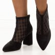 Czarne zamszowe botki damskie DiA 52-944