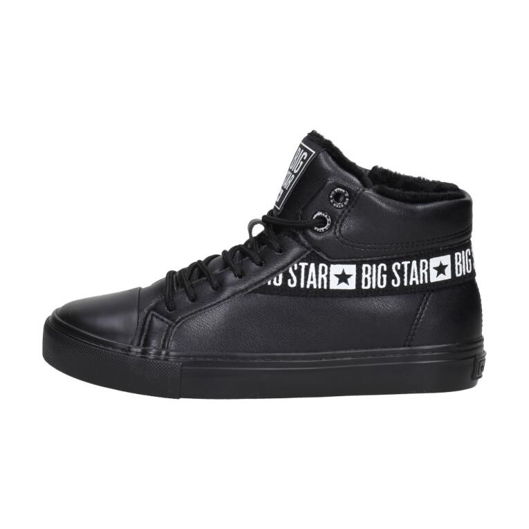 Czarne ocieplane wysokie trampki damskie BIG STAR EE274355