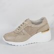 Złote skórzane sneakersy damskie S.BARSKI 97705