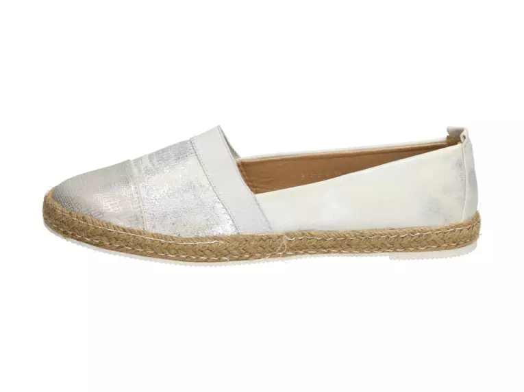 Srebrne espadryle, buty damskie Wishot Dp162