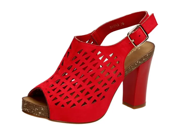Czerwone sandały damskie Sergio Leone Sk850