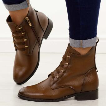 Brązowe botki damskie Potocki 12665