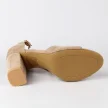 Beżowe zamszowe sandały damskie na słupku POTOCKI 20002