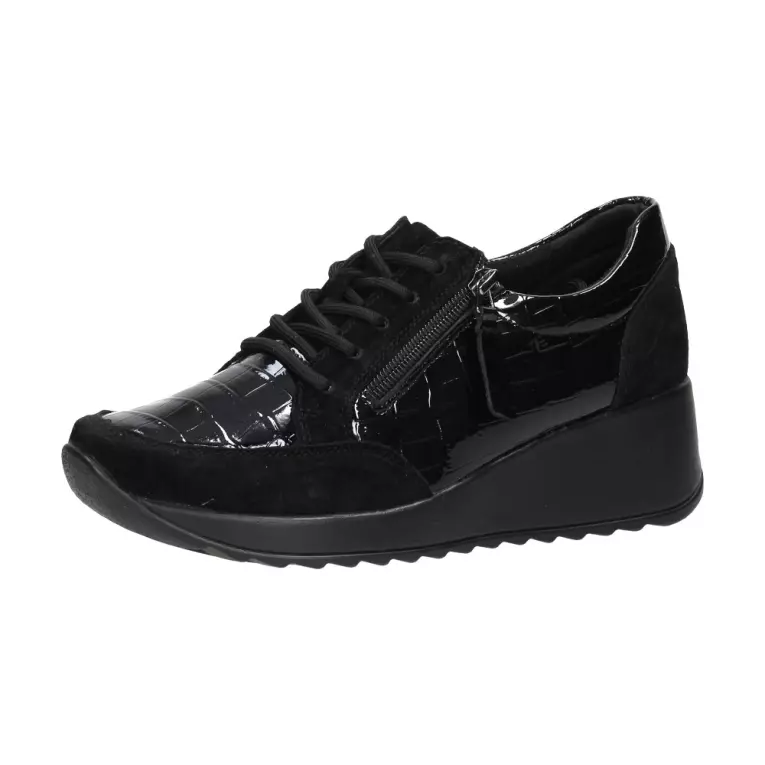 Czarne skórzane sneakersy, półbuty damskie na koturnie T.SOKOLSKI J22-70