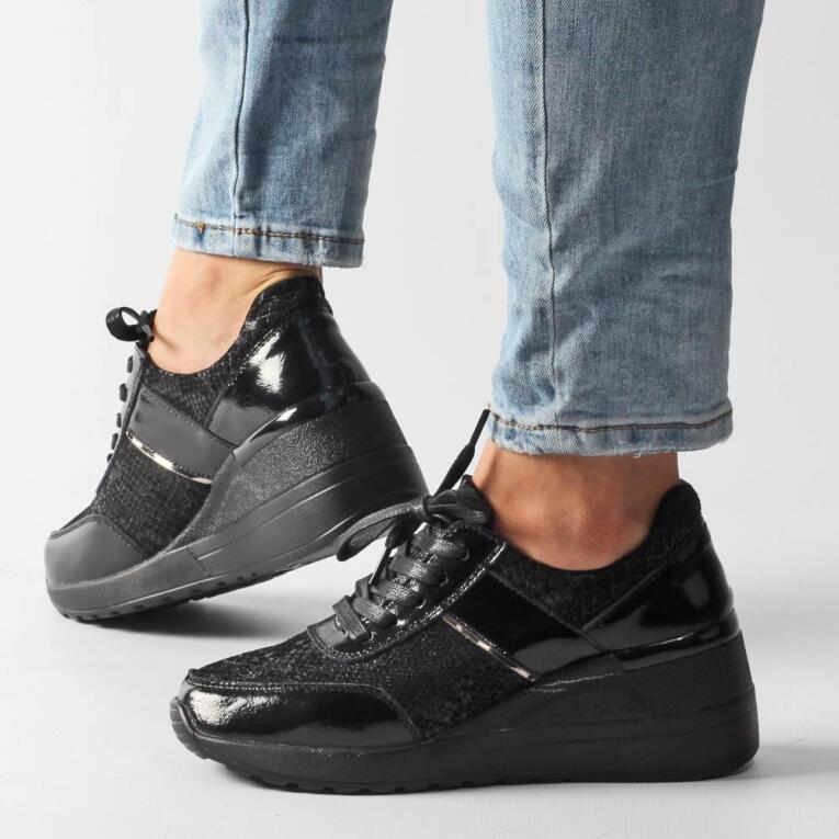 Sneakersy damskie S.BARSKI 21131 BK/BK SKÓRA