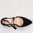 Czarne zamszowe sandały damskie na słupku z zakrytymi palcami i pietą Sergio Leone Sk840
