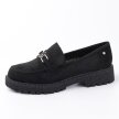 Czarne loafersy damskie, zamszowe mokasyny POTOCKI 21047