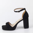 Czarne zamszowe sandały damskie na platformie POTOCKI 31001