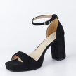 Czarne zamszowe sandały damskie na platformie POTOCKI 31001