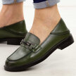 Zielone skórzane mokasyny damskie Vinceza 18112