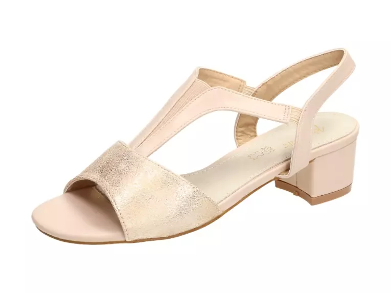 Złote sandały, buty damskie Wishot Ds078