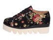 Creepersy w kwiaty buty damskie Wishot Dp581bk