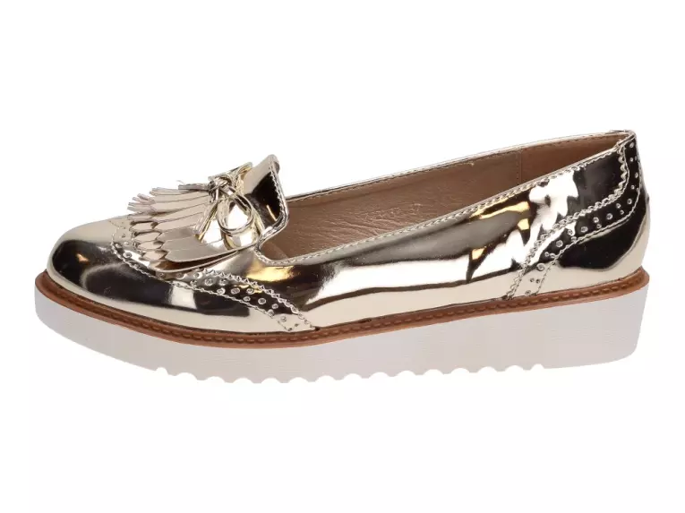 Złote lordsy na platformie buty Vices 783-37