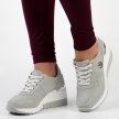 Szare skórzane sneakersy damskie S.BARSKI 22247