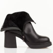 Czarne skórzane botki damskie na słupku Cambell 98301