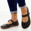 Czarne skórzane Polskie półbuty damskie barefoot Aga 2154