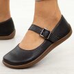 Czarne skórzane Polskie półbuty damskie barefoot Aga 2154