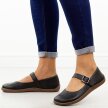 Czarne skórzane Polskie półbuty damskie barefoot Aga 2154