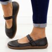 Czarne skórzane Polskie półbuty damskie barefoot Aga 2154