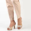 Srebrne silikonowe sandały damskie na szpilce, transparentne SABATINA 1014-5