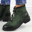 Zielone płaskie botki damskie M.Daszyński sa252-4