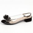 Czarne silikonowe sandały damskie na obcasie, transparentne SABATINA 380-10