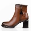 Brązowe skórzane botki damskie na słupku T.Sokolski Z25-217