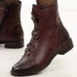 Bordowe płaskie botki damskie Jezzi Asa62-120