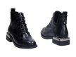 Czarne trapery, botki damskie NAVY DOT 60003