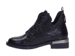 Czarne trapery, botki damskie NAVY DOT 60003