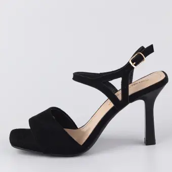 Czarne zamszowe sandały damskie na szpilce Sergio Leone Sk902