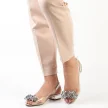 Srebrne silikonowe sandały damskie na obcasie, transparentne SABATINA 380-10
