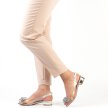 Srebrne silikonowe sandały damskie na obcasie, transparentne SABATINA 380-10