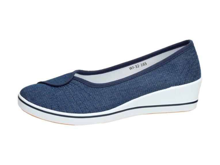 Niebieskie buty damskie Wishot 32-165 Koturna