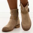 Beżowe zamszowe botki damskie Potocki 12739