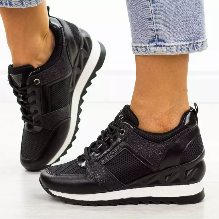 Czarne sneakersy półbuty damskie Vinceza 10733