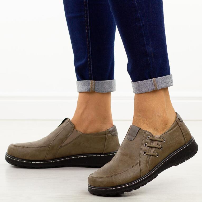 Khaki półbuty damskie Potocki 90353