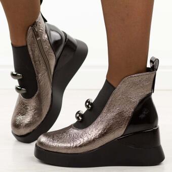 Botki damskie na koturnie pewter DiA 52-106