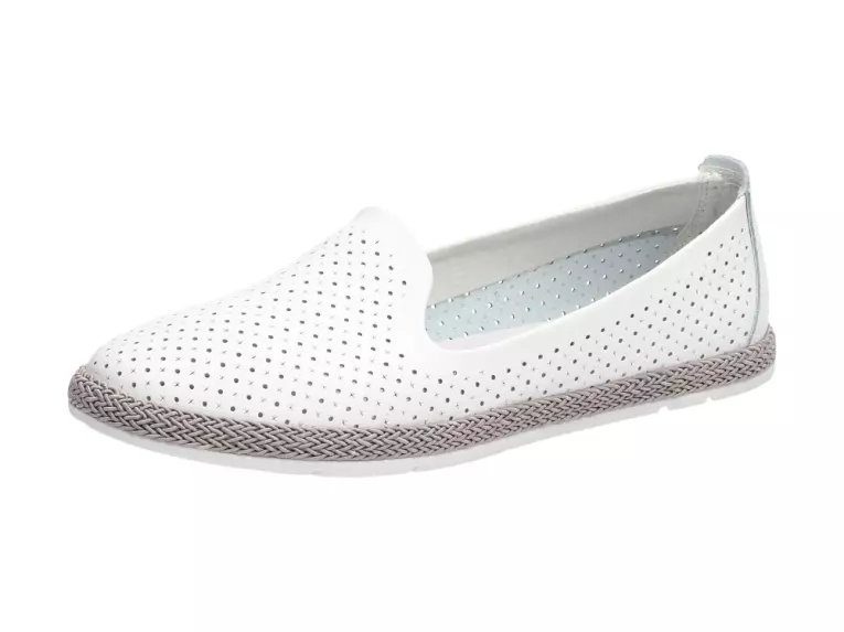 Białe skórzane lordsy damskie Filippo Dp081