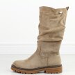 Beżowe wysokie botki damskie na traperze M.Daszyński Sa259-3