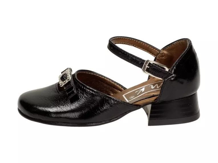 Czarne pantofle, buty dziecięce Kmk 44