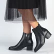 Czarne sztyblety, botki damskie na obcasie VINCEZA 10625 PU