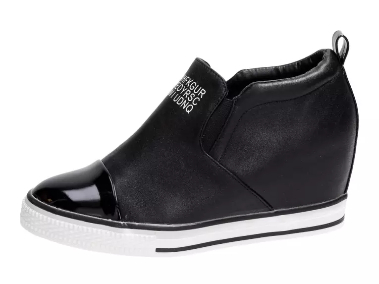 -37% Czarne botki na koturnie sneakersy 15566