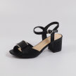 Czarne matowe sandały damskie na obcasie SERGIO LEONE SK806