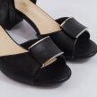 Czarne matowe sandały damskie na obcasie SERGIO LEONE SK806