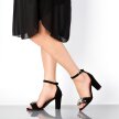 Czarne sandały damskie na słupku z zakrytą pietą SABATINA B185-2
