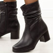 Czarne skórzane botki damskie na słupku Sergio Leone Bt25289S