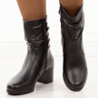 Czarne skórzane botki damskie na słupku Sergio Leone Bt25289S
