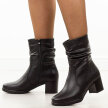 Czarne skórzane botki damskie na słupku Sergio Leone Bt25289S